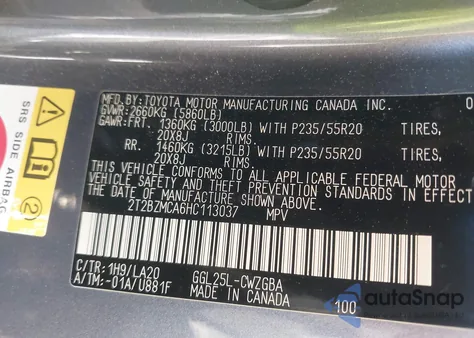 2017 Lexus Rx 350 from USA, damaged, VIN 2T2BZMCA6HC113037